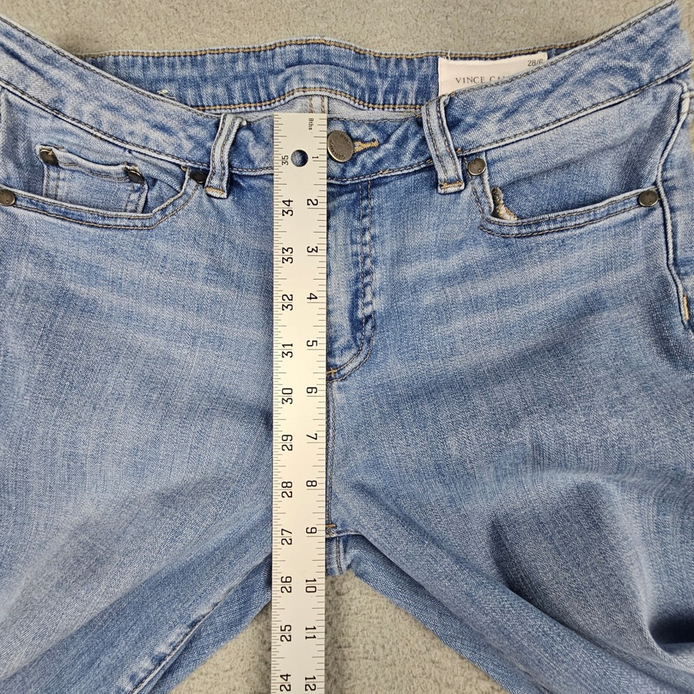 Vince Camuto Jeans Women 28/6 Blue Ombre Dip Dye Frayed Hem Straight Leg - Picture 7 of 8